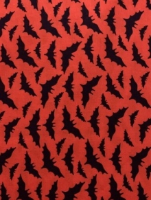 45" Halloween - Flying Bat Orange - 1 yd